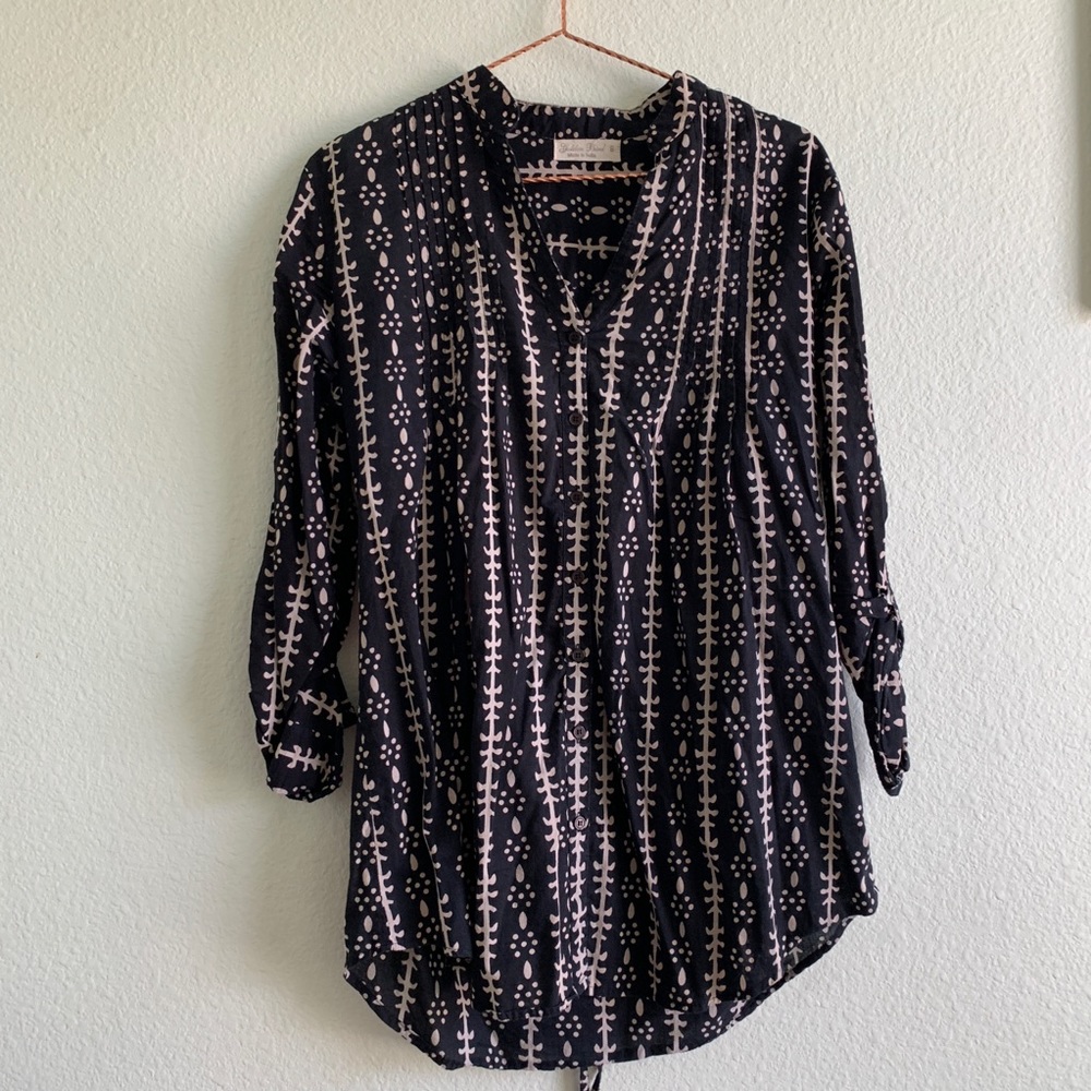 Golden Bird Abstract Tribal Print Pattern Shirt T… - image 3